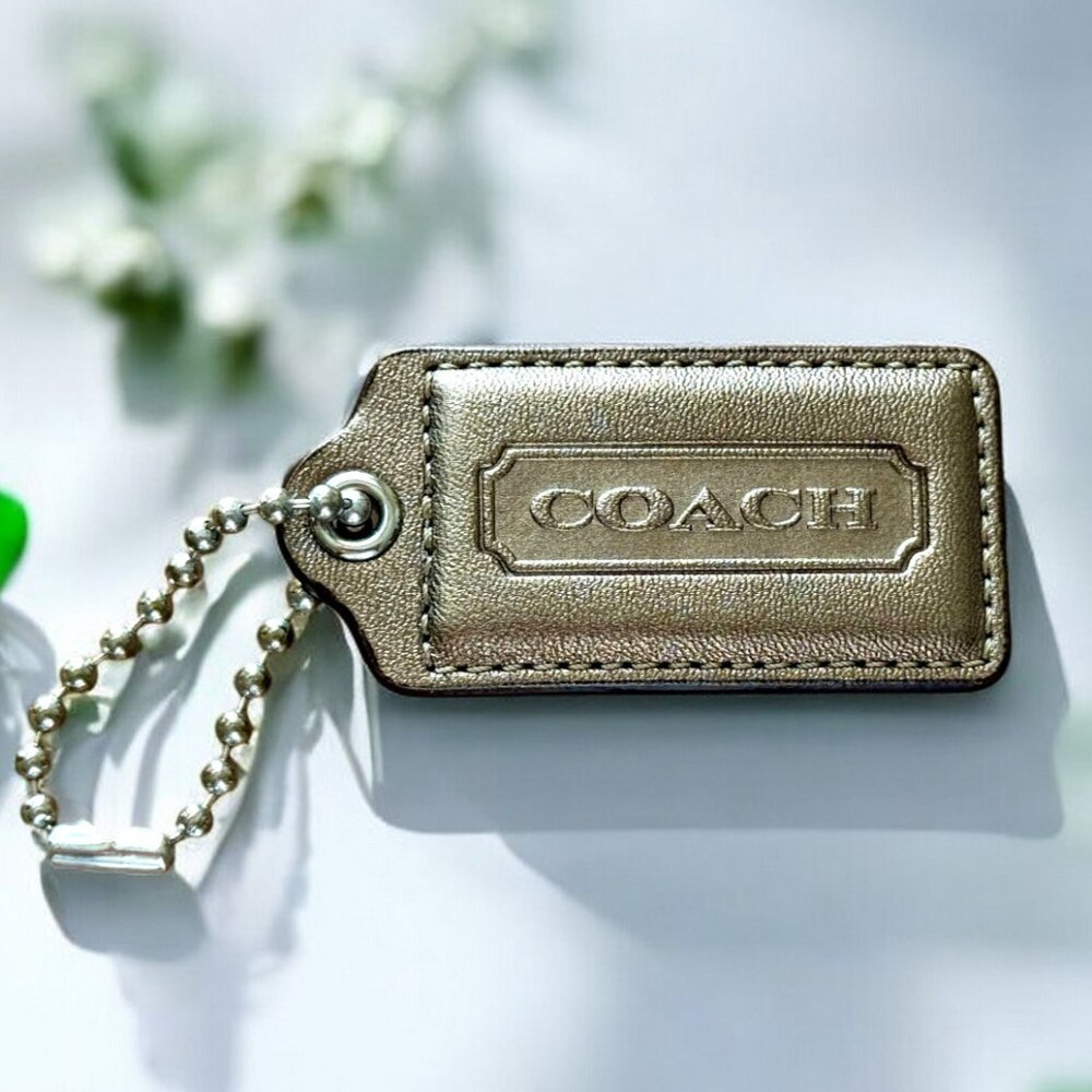 Coach NC Large Bronse Leather Embossed Bag Charm